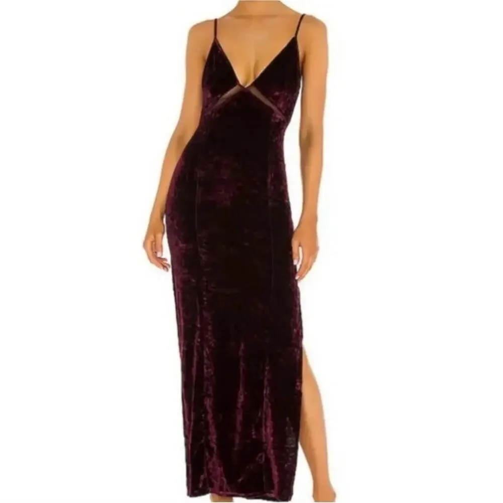 Free People Low Key Crushin Velvet Dress in Pomegranate Wine