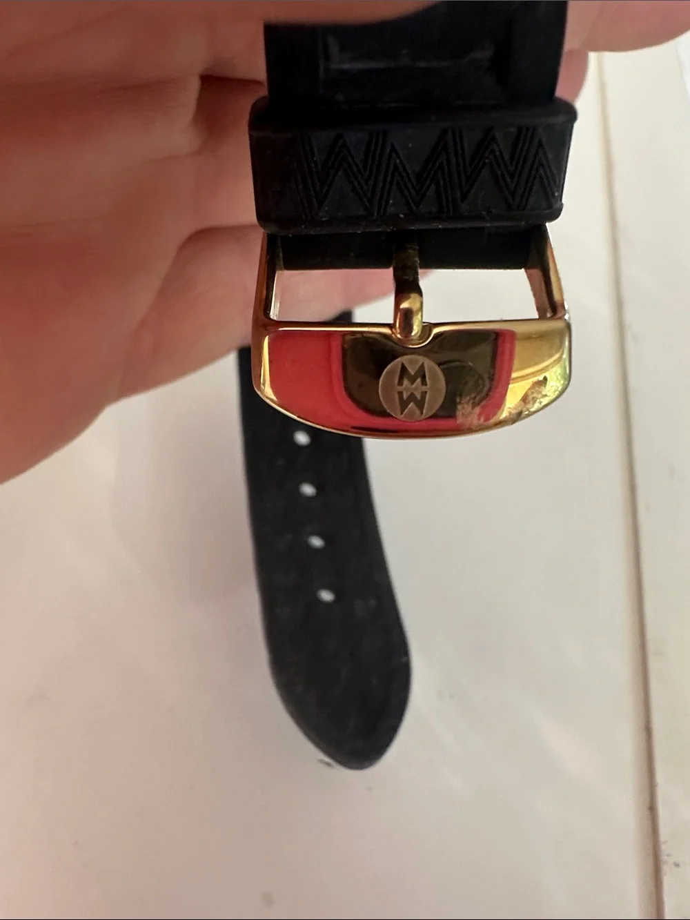 Michele black & gold Tahitian jelly watch