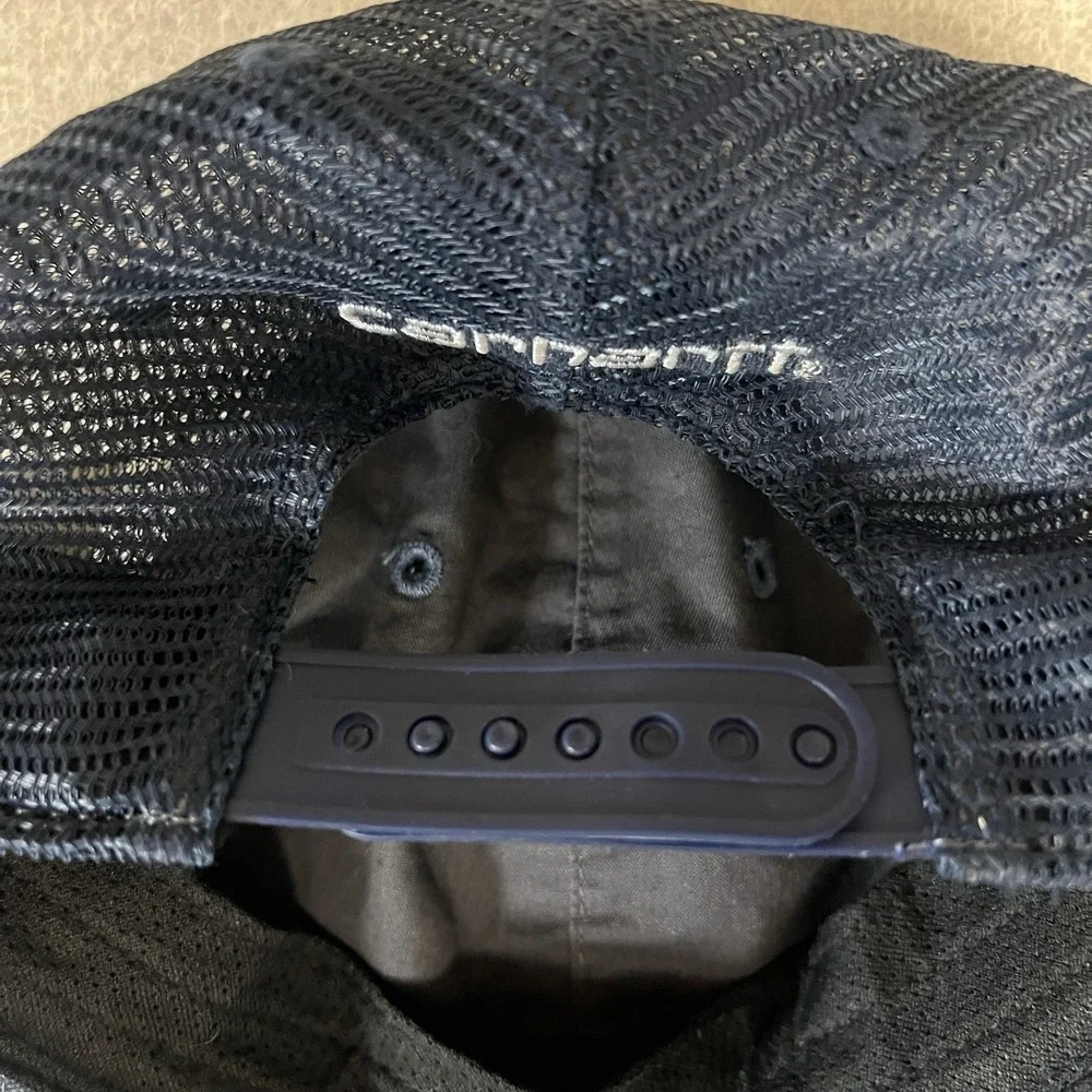 Carhartt Vintage Work Patch Trucker‎ Snapback Cap Mesh Navy Blue