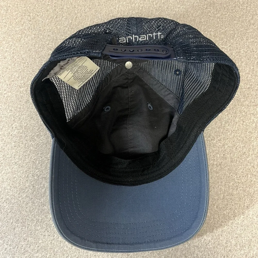 Carhartt Vintage Work Patch Trucker‎ Snapback Cap Mesh Navy Blue