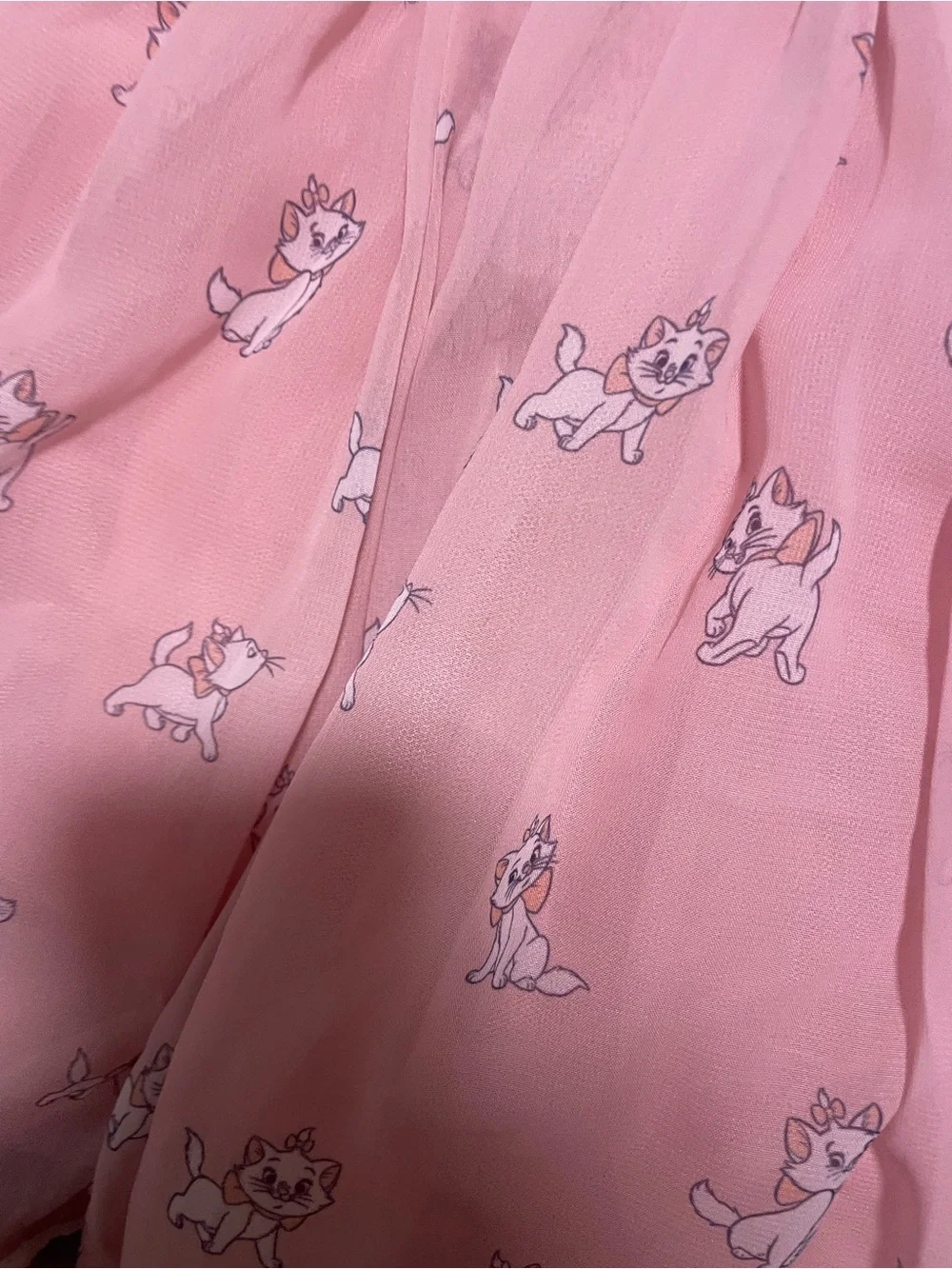 Girls Marie aristocats Print Dress with Peter Pan Collar