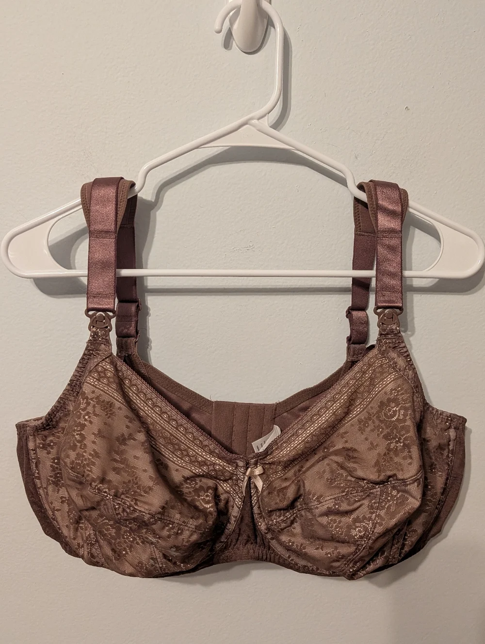 Anita Maternity Fleur Pink Floral Lace Underwire Nursing Bra Size 42H