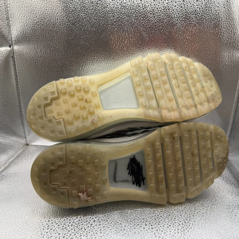Size 7Y Nike Air Max White Metallic Silver Kids Running Sneaker Shoes 705457-102