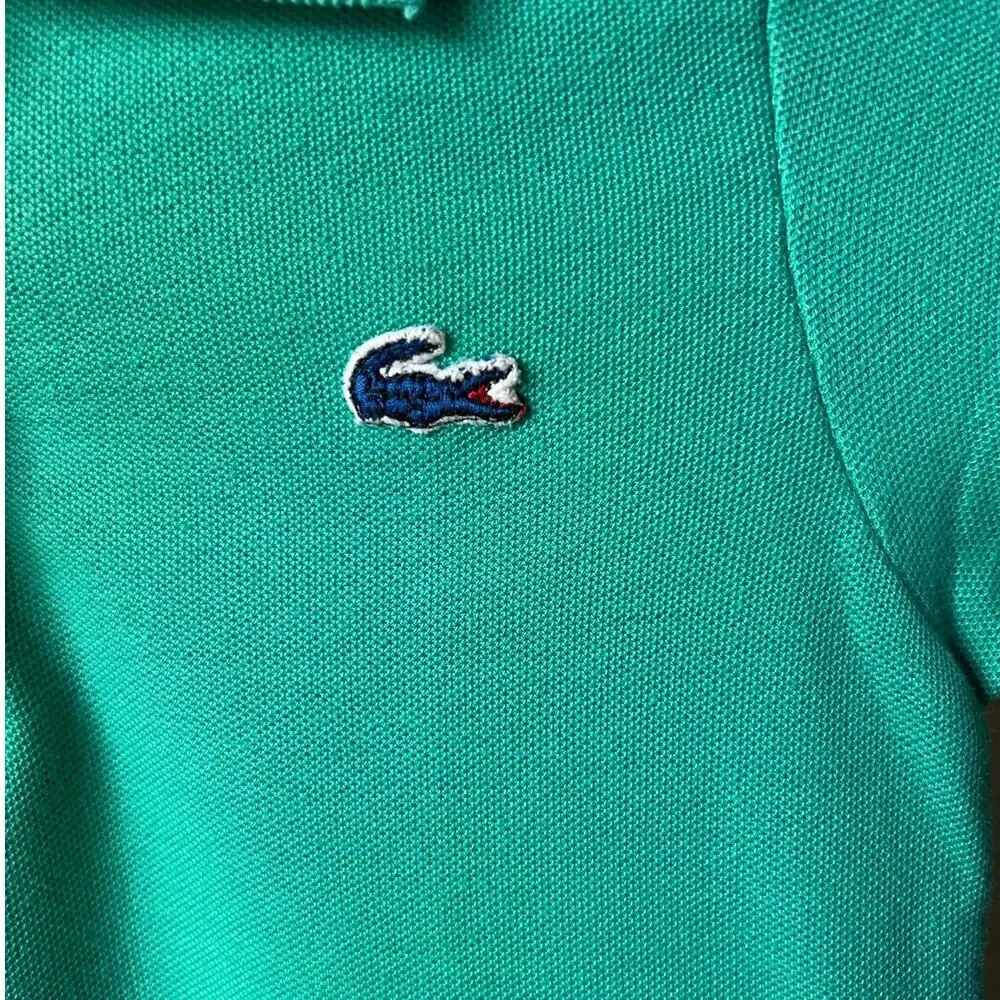 Vintage Izod Lacoste Girls Polo Dress Turquoise Size 6X