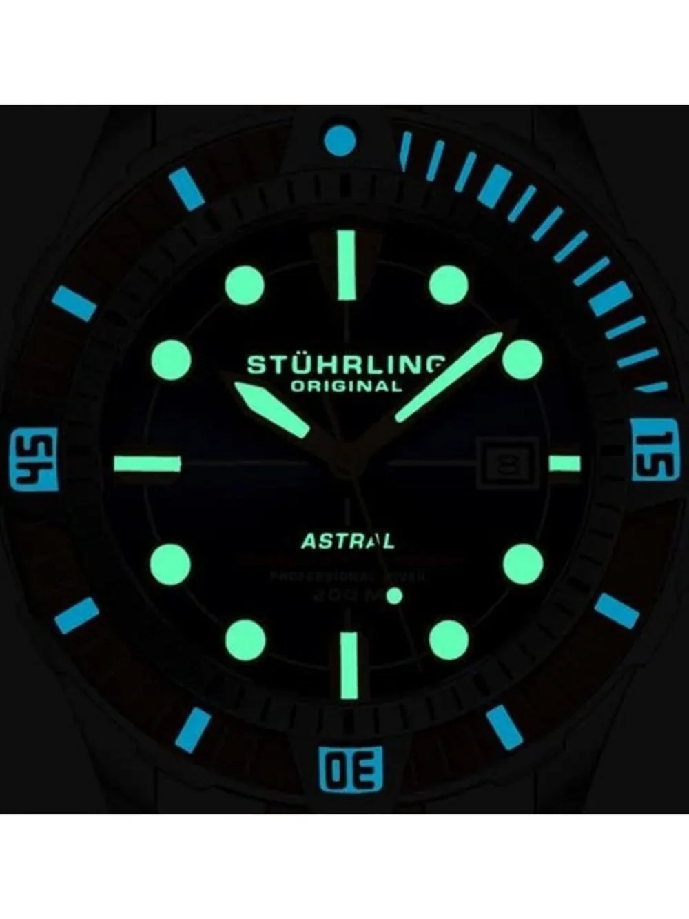 NWT Stuhrling Original Aquadiver Automatic Blue Dial Men's Watch