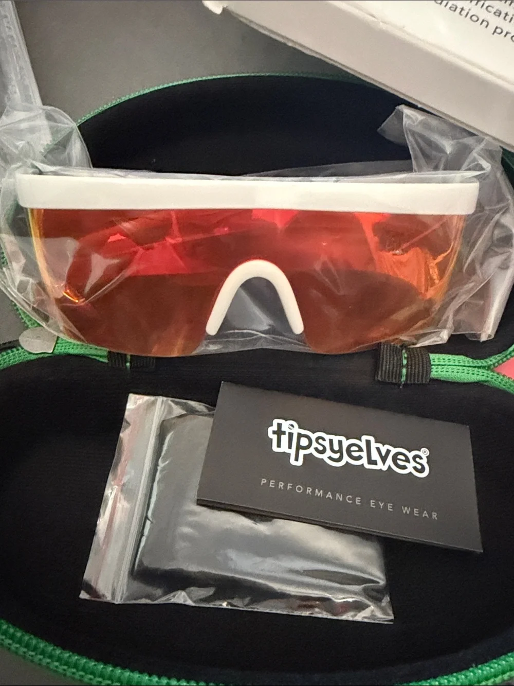 Tipsy Elves White Frame Sunglasses with Orange-Red Mirrored Lens