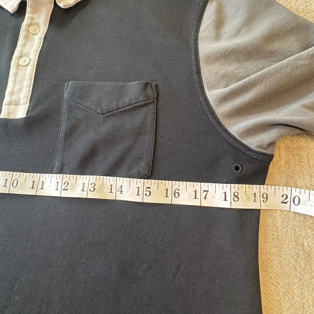 Nike Polo Shirt Mens M Black Grey Colorblock Dri-FIT Short Sleeve Golf Office‎