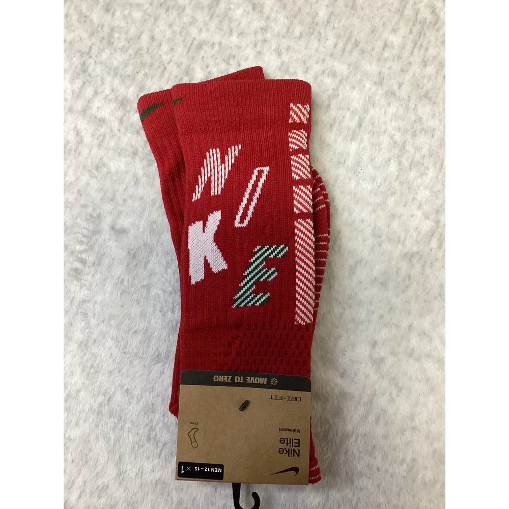Nike Elite Multisport Crew Socks Red Green White XL Men 12-15 HV6888-687 NEW.
