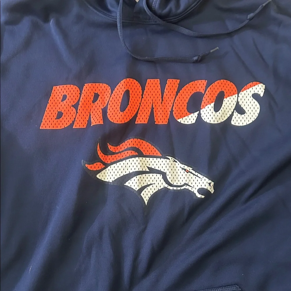 Nike Men's Navy Broncos Pullover Hoodie