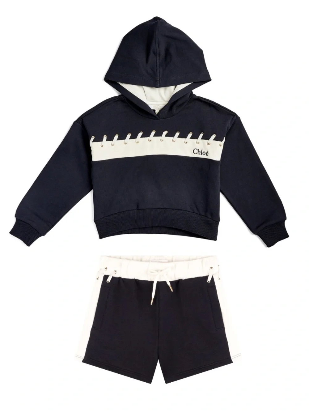 Chloé Kids Navy Stitch Sweat Set