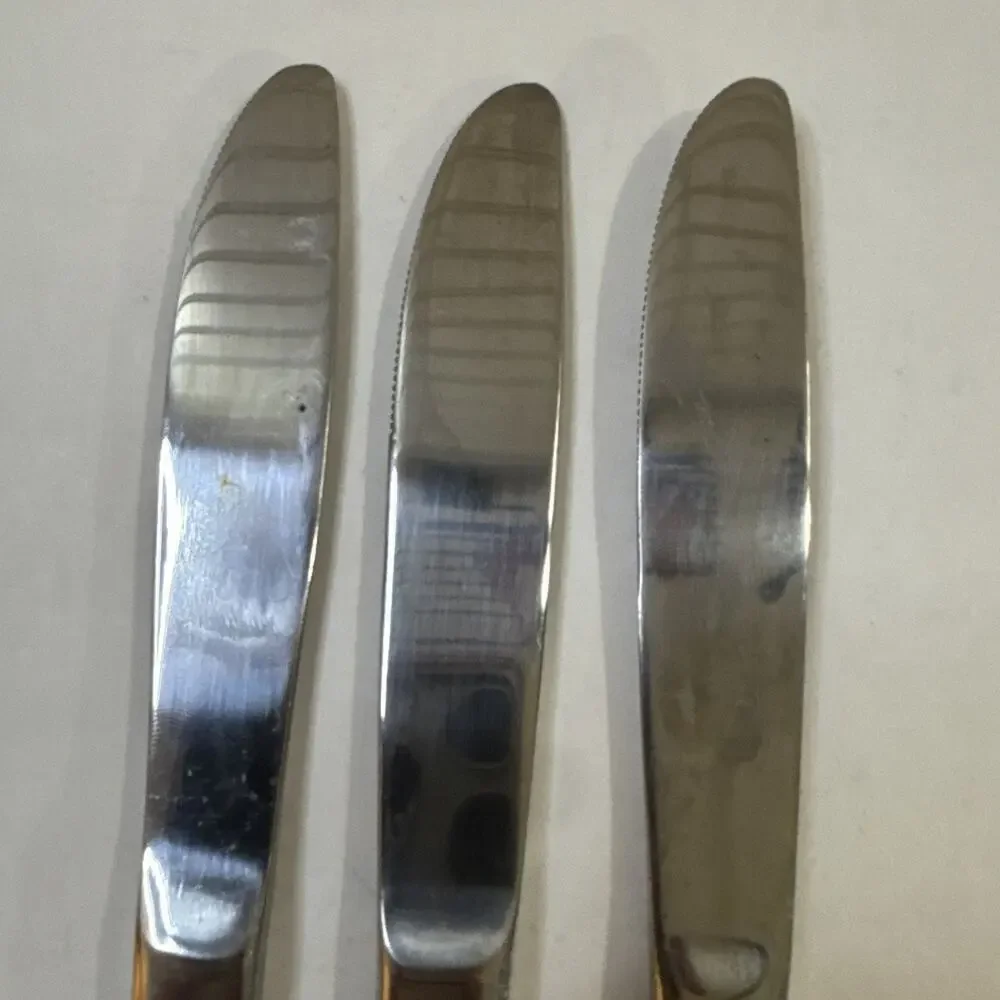 3 Dinner Knives - Imperial International Young Rose Stainless Flatware