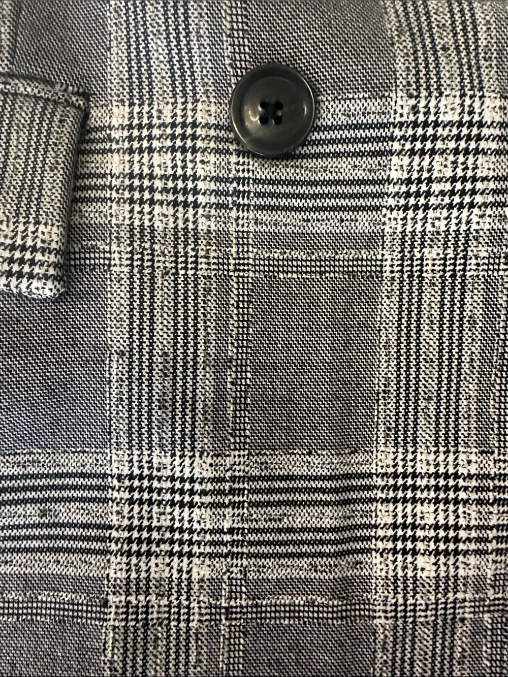 Free People Gray Plaid Double-Breasted Blazer