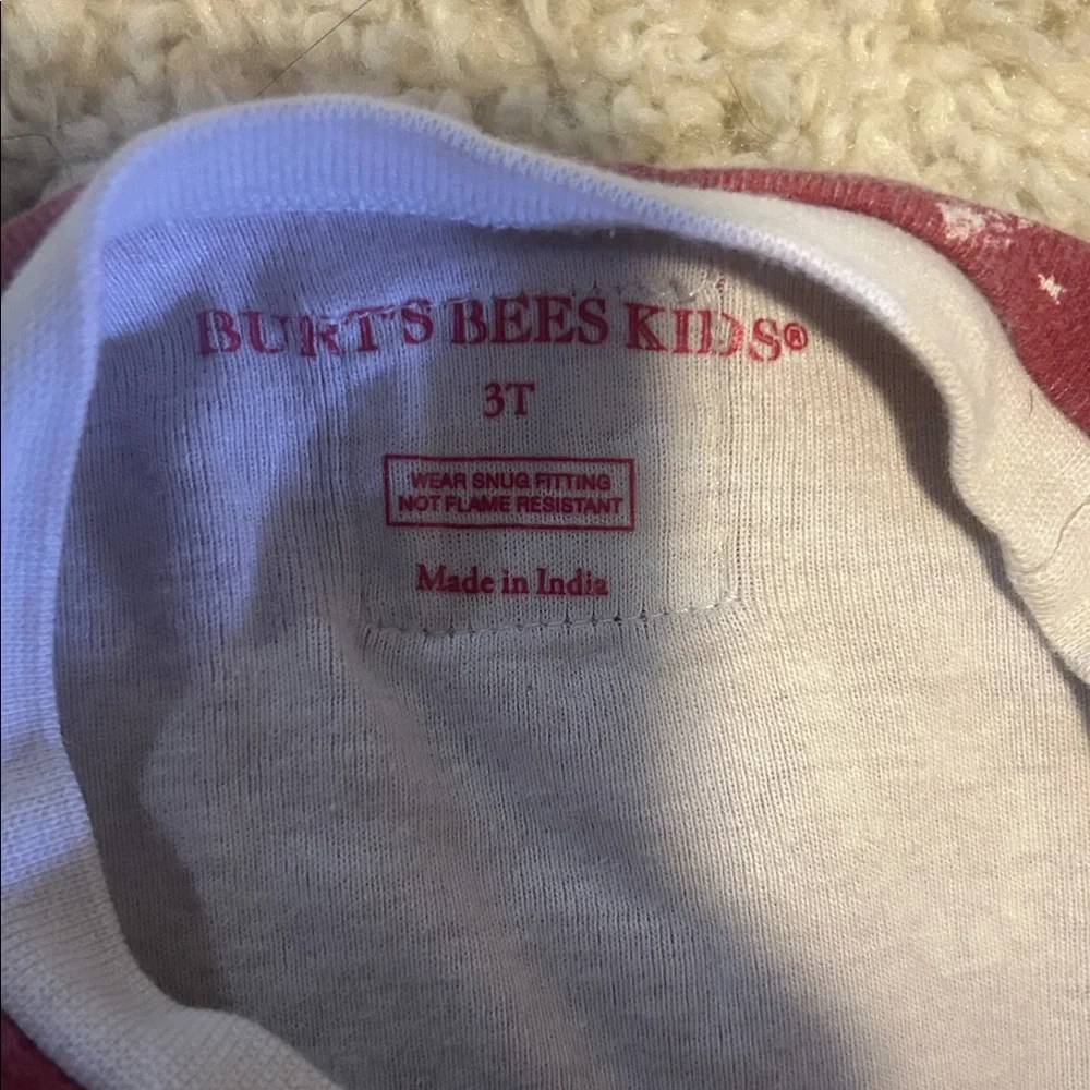 Burt's Bees Kids Red and White Pajama Top