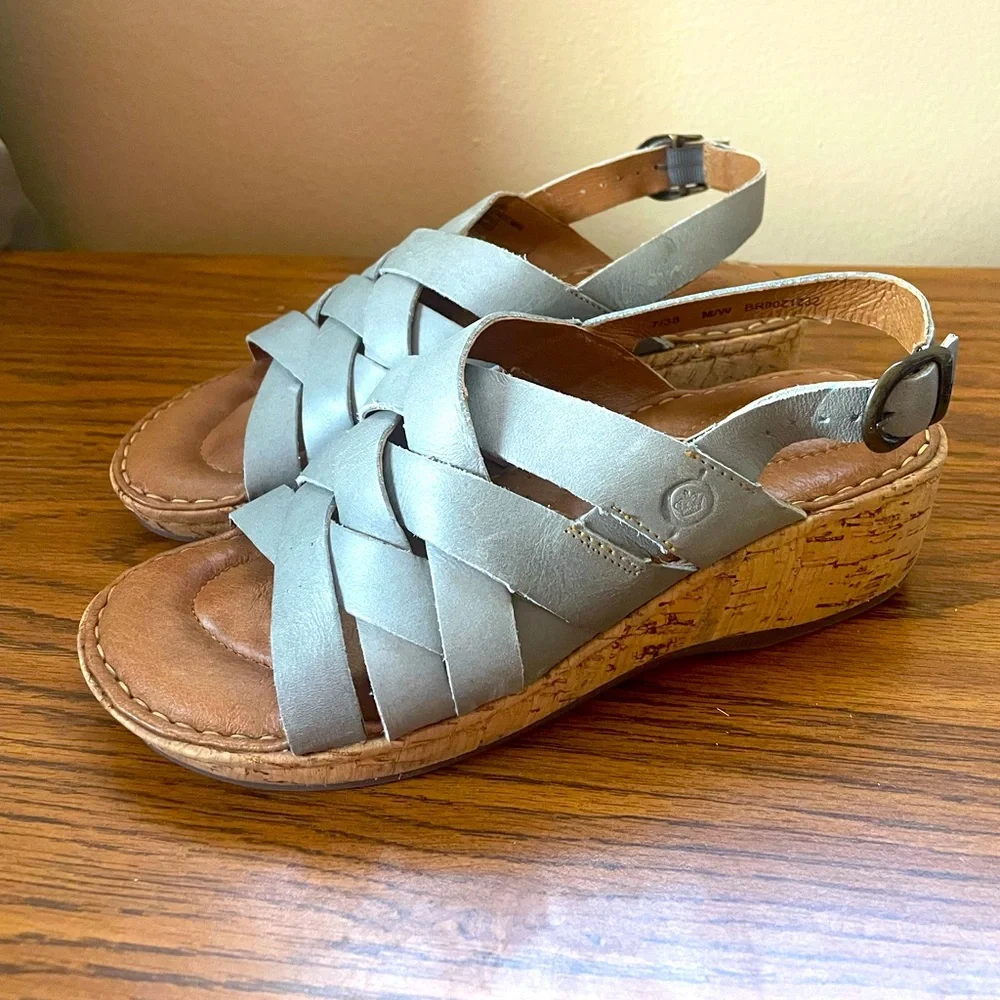 Born Women's Laila Woven Straps Leather Sandal Size 7 NWOB