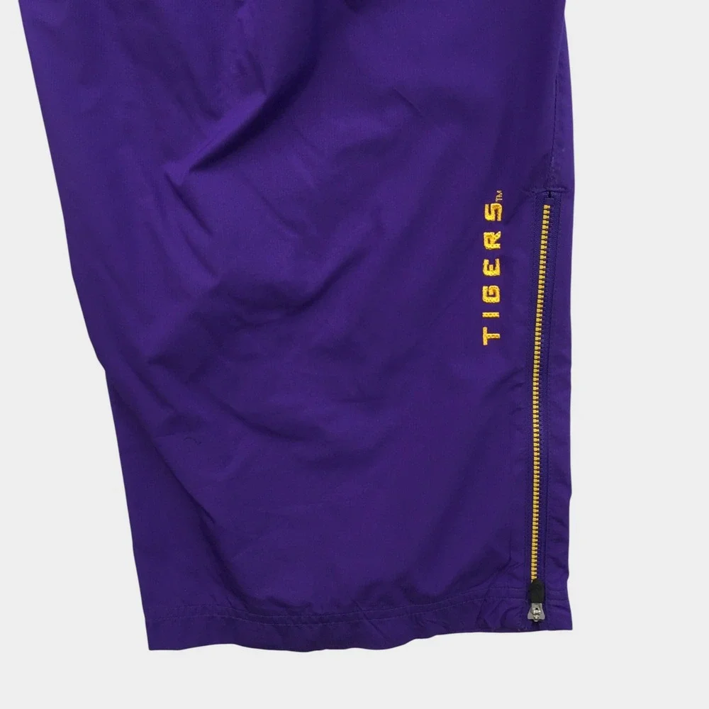 VINTAGE Nike Y2K LSU Tigers‎ Purple Clima-FIT Track Pants Mens Large Windbreaker