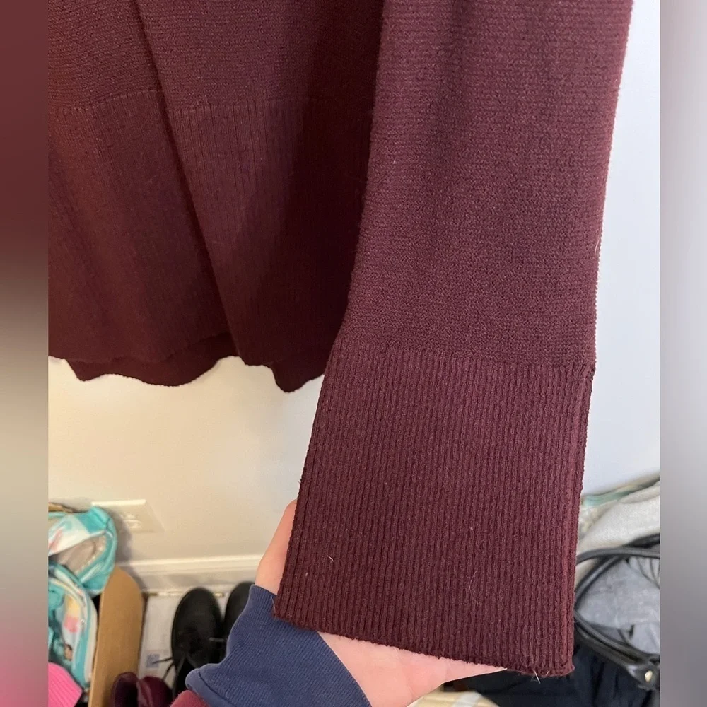 Free People Burgundy Criss Cross Sweater Tunic Sz S