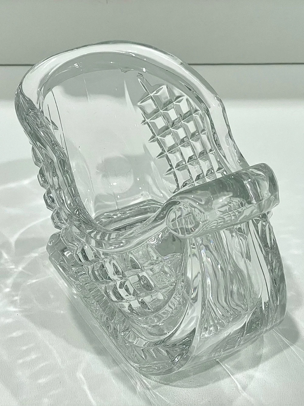 Vintage Crystal Sleigh Candy Dish Centerpiece Holiday Decor | EUC