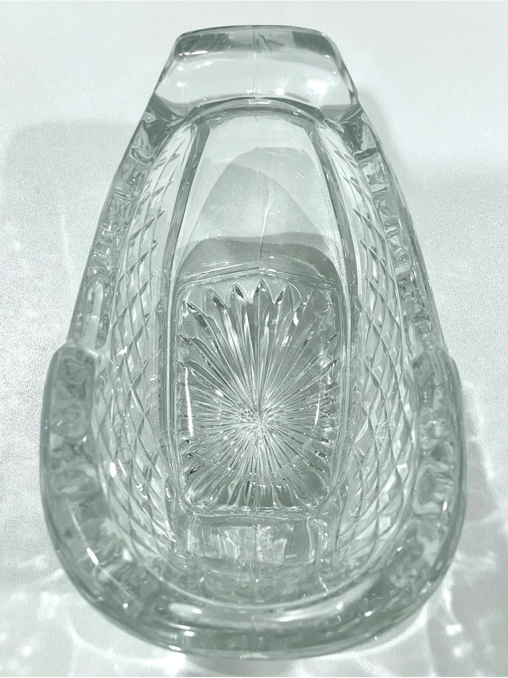 Vintage Crystal Sleigh Candy Dish Centerpiece Holiday Decor | EUC