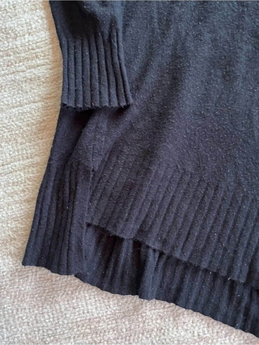 Free People Oversized Black Crewneck Pullover Sweater