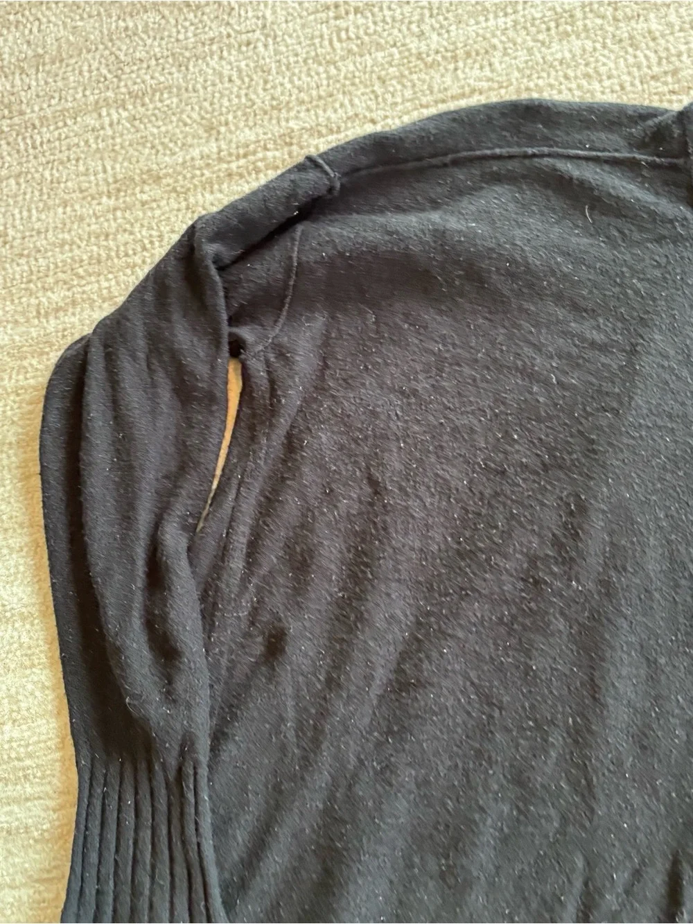 Free People Oversized Black Crewneck Pullover Sweater