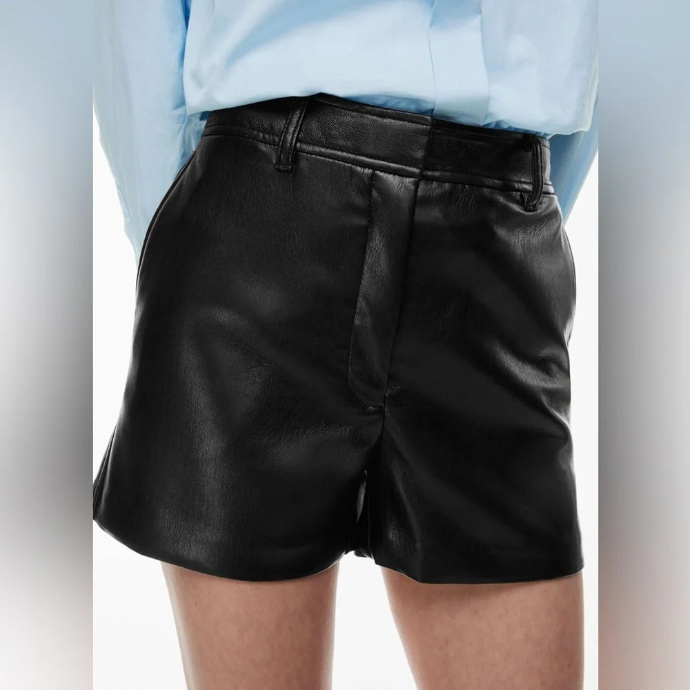ARITZIA BABATON Agency Mini Short High-waisted Vegan Leather shorts