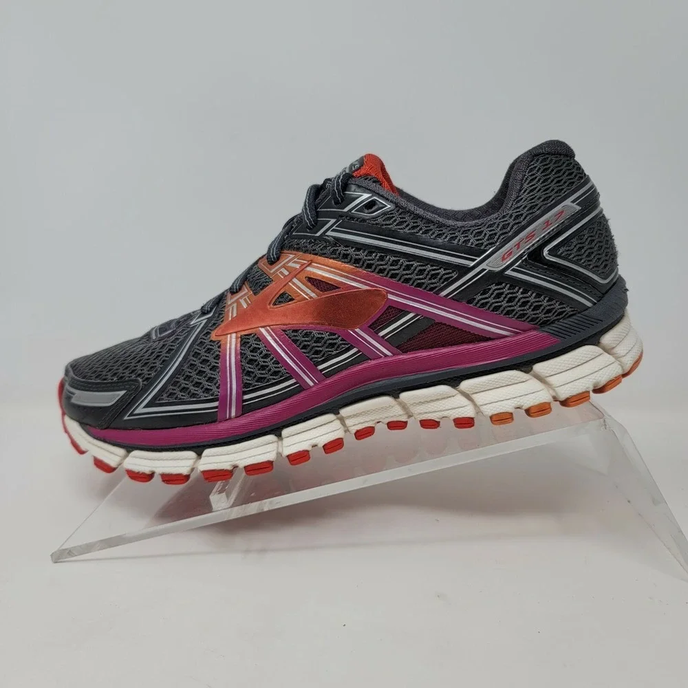 Brooks Womens Sneakers Sz 8.5 B GTS Seventeen 17 Running Shoes Gray Casual