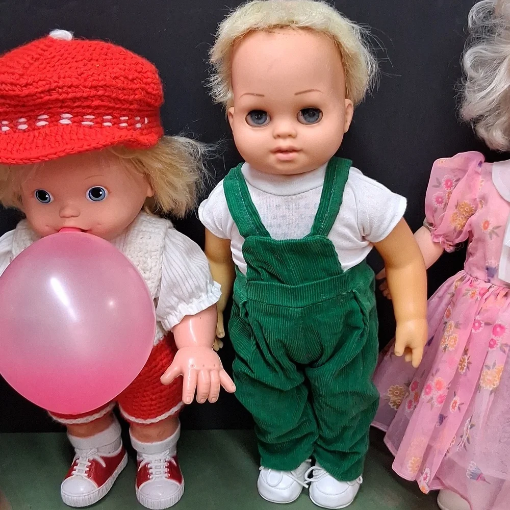 Vtg. 1960's-'80's dolls: Horstman, Bubble Yum, Chatty boy, & Grow with me‎ doll