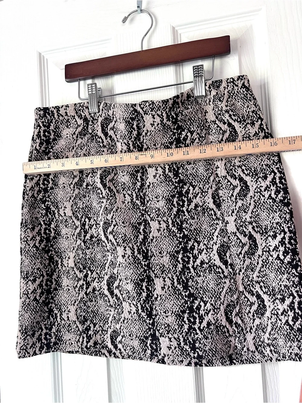 Free People Snake Print Mini Skirt Blush Black Size 12