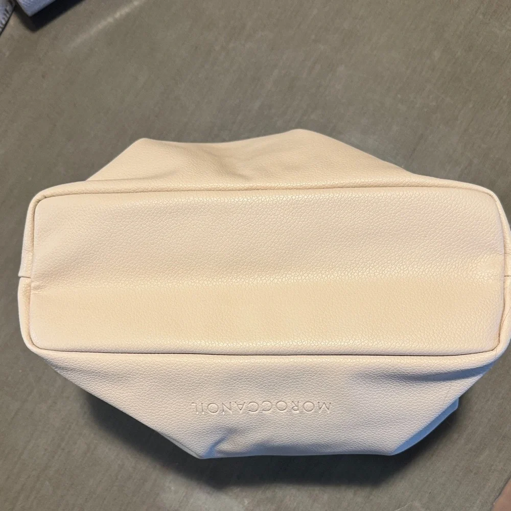 Moroccanoil Soft Cream Gathered Leather Clutch