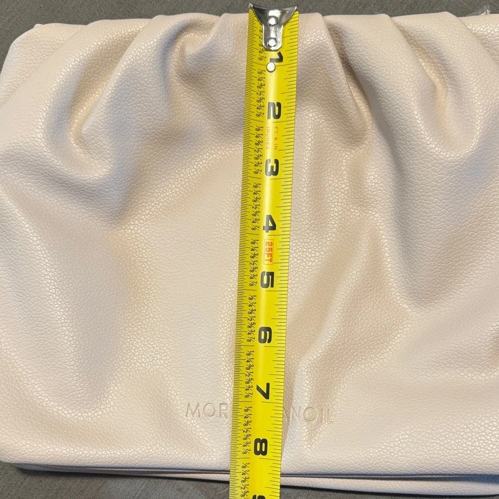 Moroccanoil Soft Cream Gathered Leather Clutch