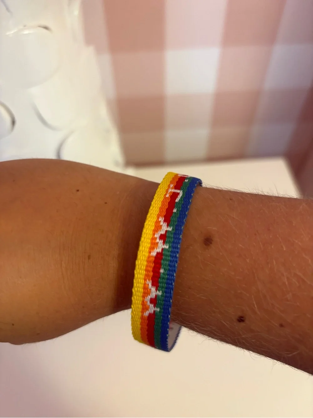 Handmade Woven Rainbow Stripe Bracelet