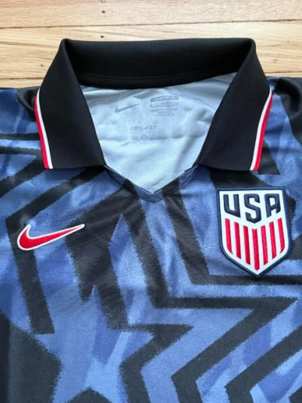Nike USA Blue and Black Star Graphic Men's Jersey