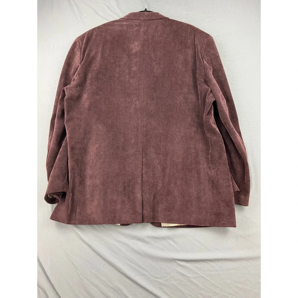 Lauren Ralph Lauren Corduroy Blazer Mens 48R Burgundy Maroon Sport Coat Good
