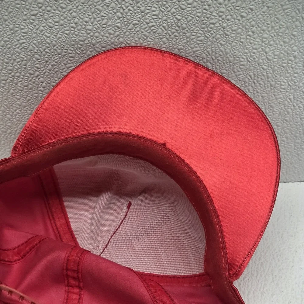 Vintage Smirnoff Vodka Red Satin Snapback Cap Hat Made In USA