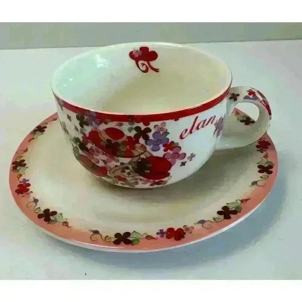 2004 PAUL CARDEW TEA FOR ONE PINK CHINTZ RED HAT SOCIETY CUP & SAUCER