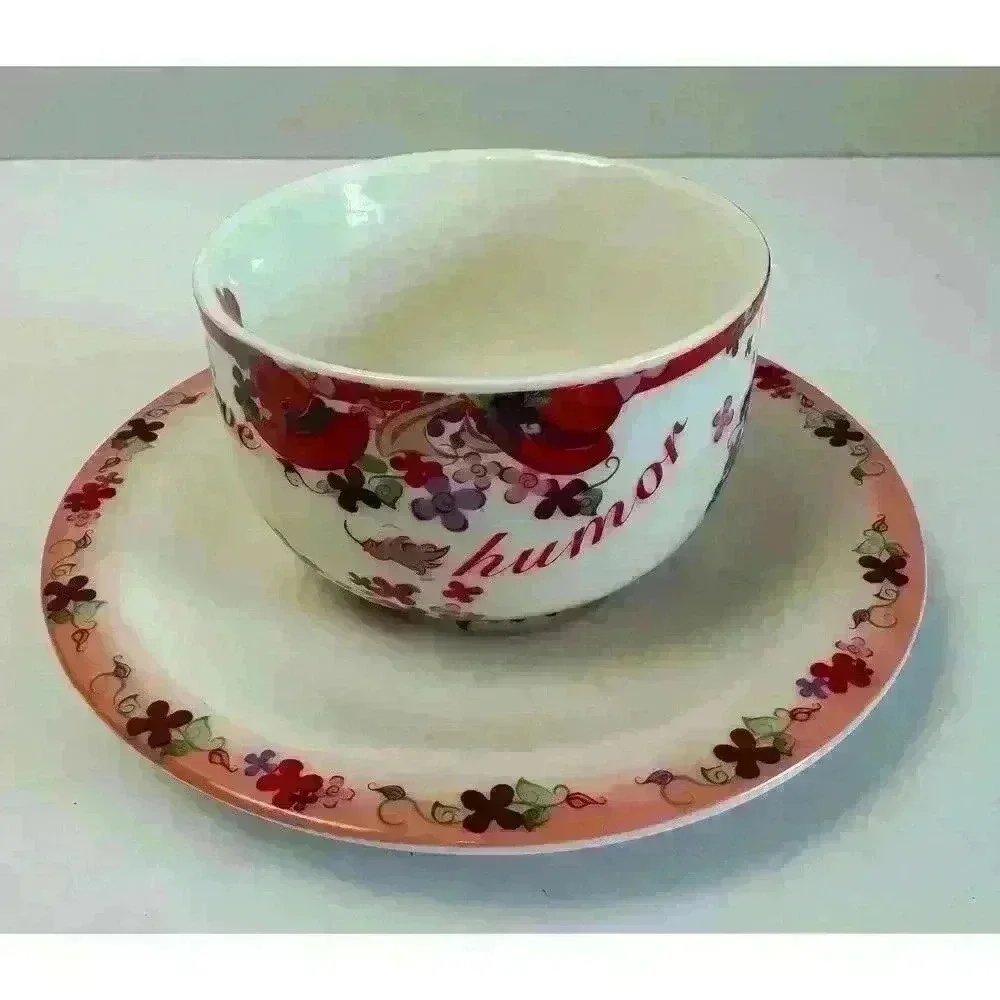 2004 PAUL CARDEW TEA FOR ONE PINK CHINTZ RED HAT SOCIETY CUP & SAUCER