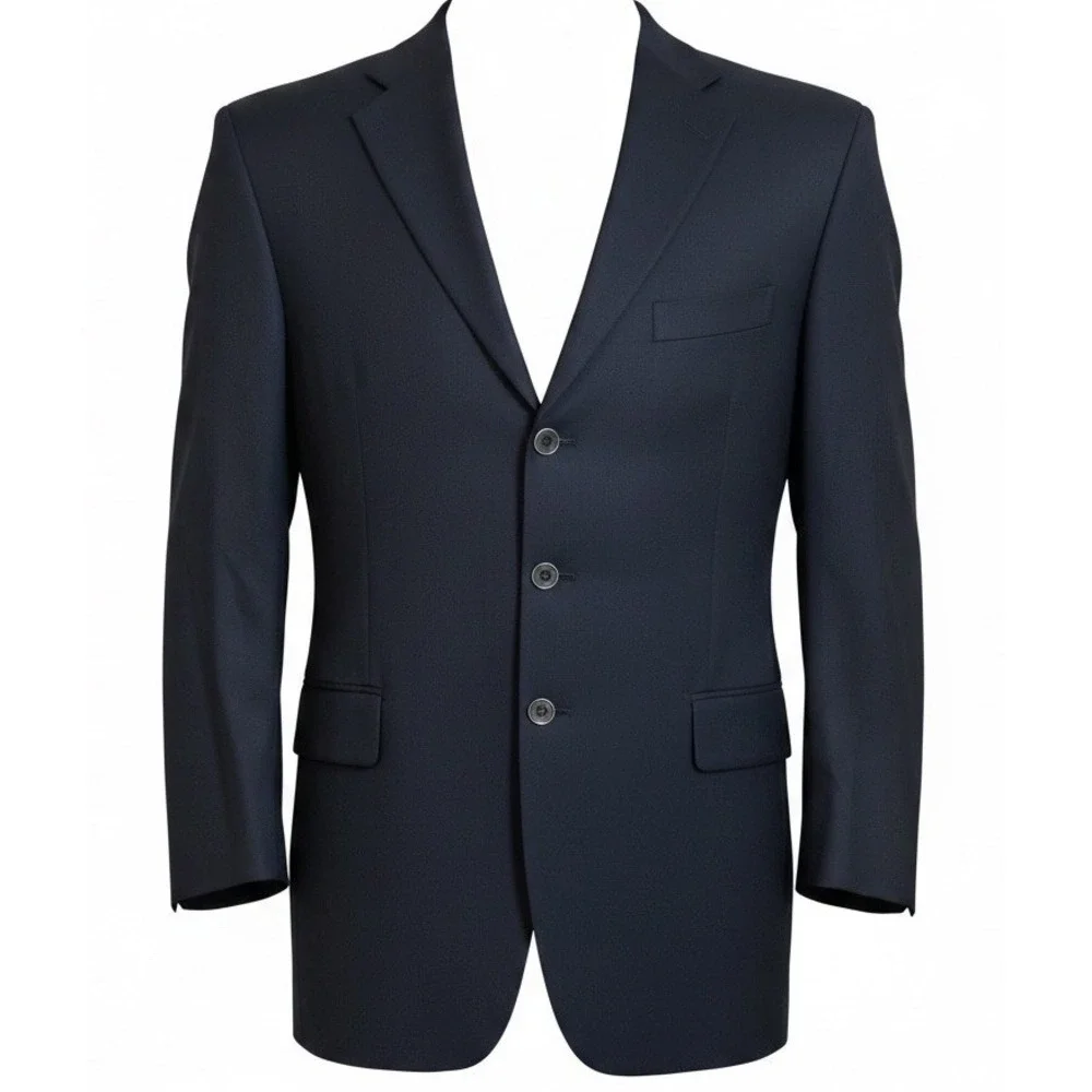 Loro Piana Silverstone Blazer Men Sz 42R Navy Blue Wool Silver Buttons Jacket
