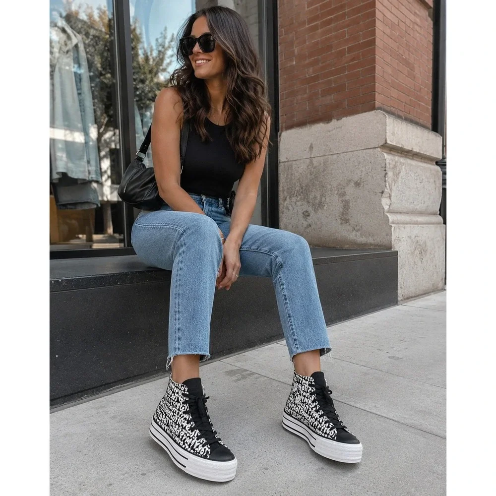 Converse Chuck Taylor All Star My Story Womens 7 Platform High Top Shoes 570321C