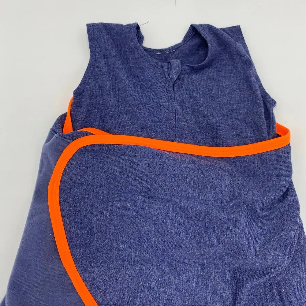 Halo Sleepsack Navy Ideal Temp Swaddle 2 Way Zipper Size 0-3 M 1.5 TOG
