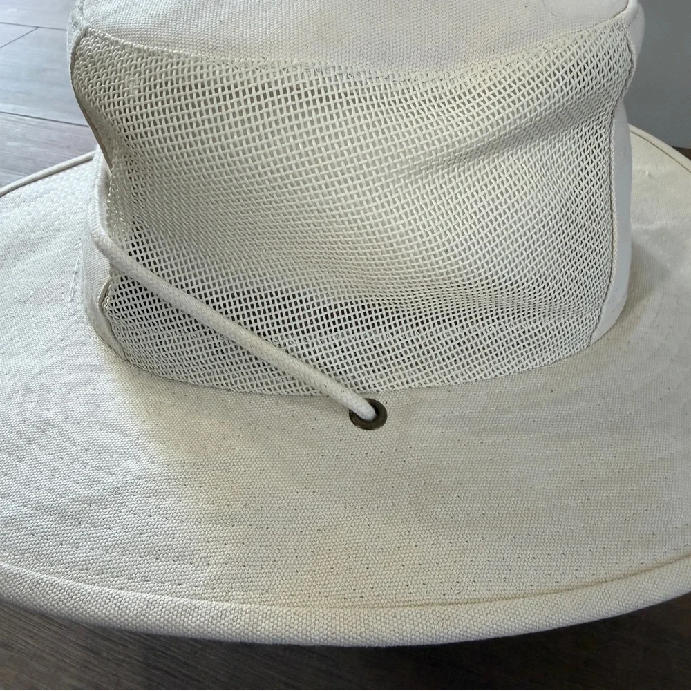 Dorfman Pacific Canvas‎ Adult Hat Floater Cream Chin Strap Outdoors Boat Fishing