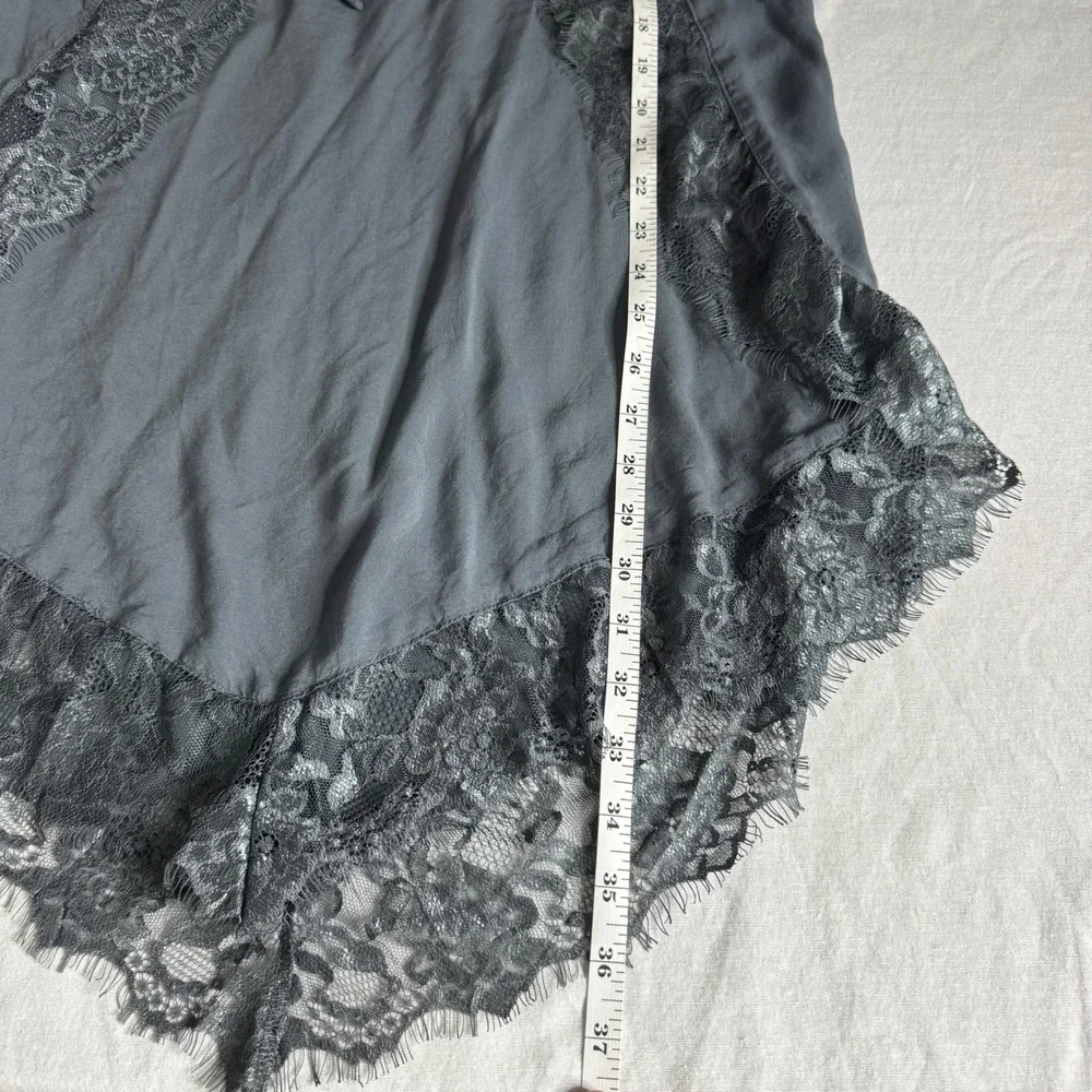 Free People Intimately Boho Lace Trim Slip Dress Slate Gray Womens‎ Small