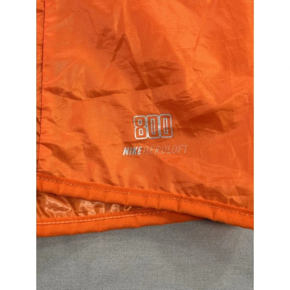 Nike Aeroloft 800 Running Vest Vibrant Orange Full Zip Men's Large Goose Down