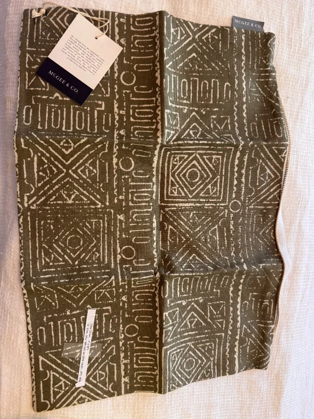 McGee and Co Olive Linen Pillow Cover