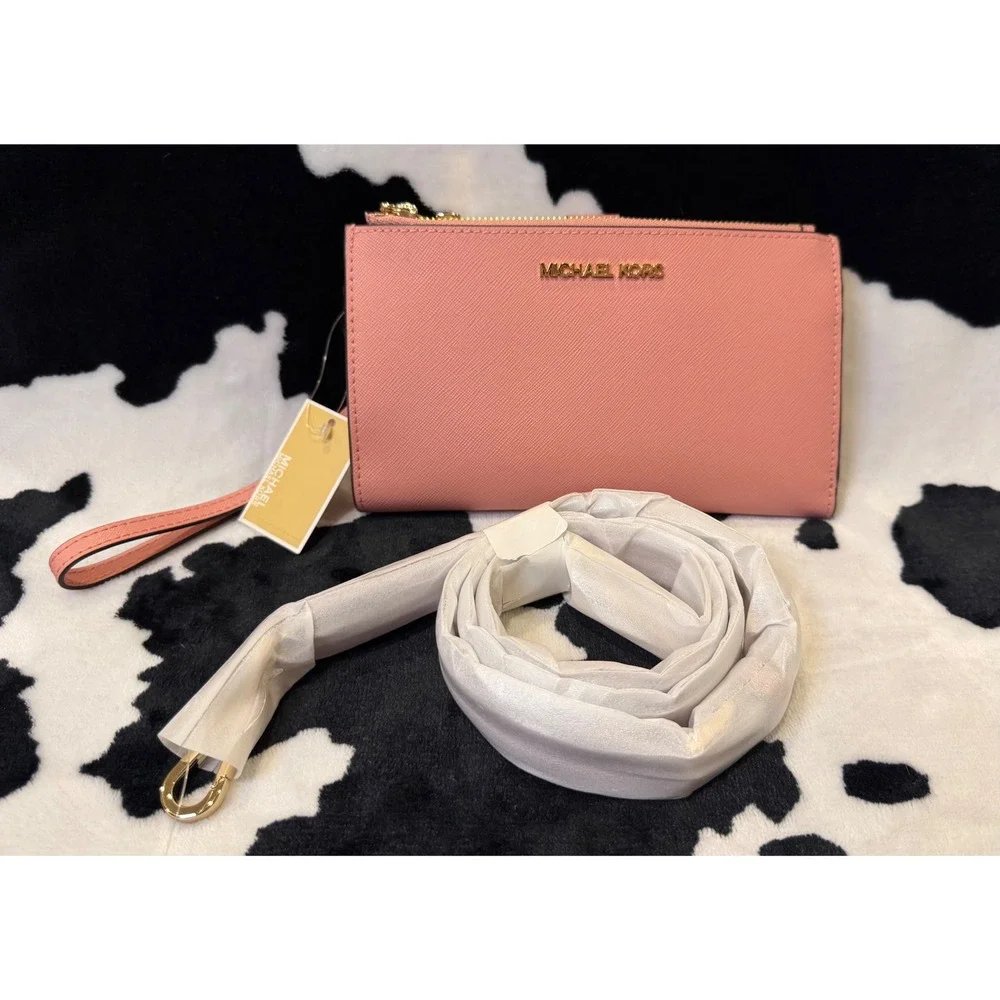 Michael Kors Jet Set Travel Large Double‎ Zip Wristlet Primrose Pink 35F8GTVW0L