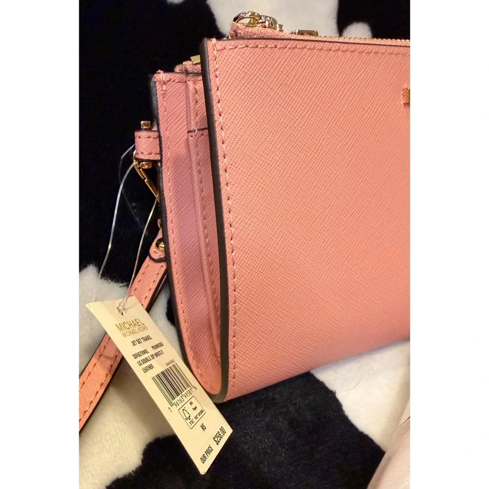 Michael Kors Jet Set Travel Large Double‎ Zip Wristlet Primrose Pink 35F8GTVW0L
