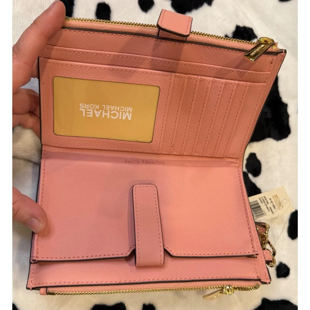 Michael Kors Jet Set Travel Large Double‎ Zip Wristlet Primrose Pink 35F8GTVW0L