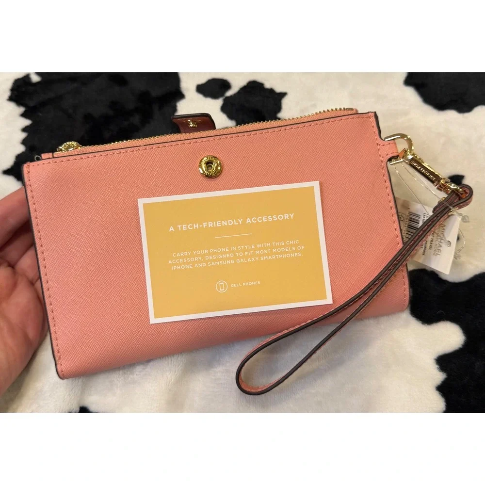 Michael Kors Jet Set Travel Large Double‎ Zip Wristlet Primrose Pink 35F8GTVW0L