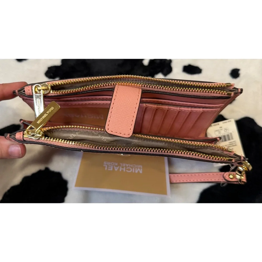 Michael Kors Jet Set Travel Large Double‎ Zip Wristlet Primrose Pink 35F8GTVW0L
