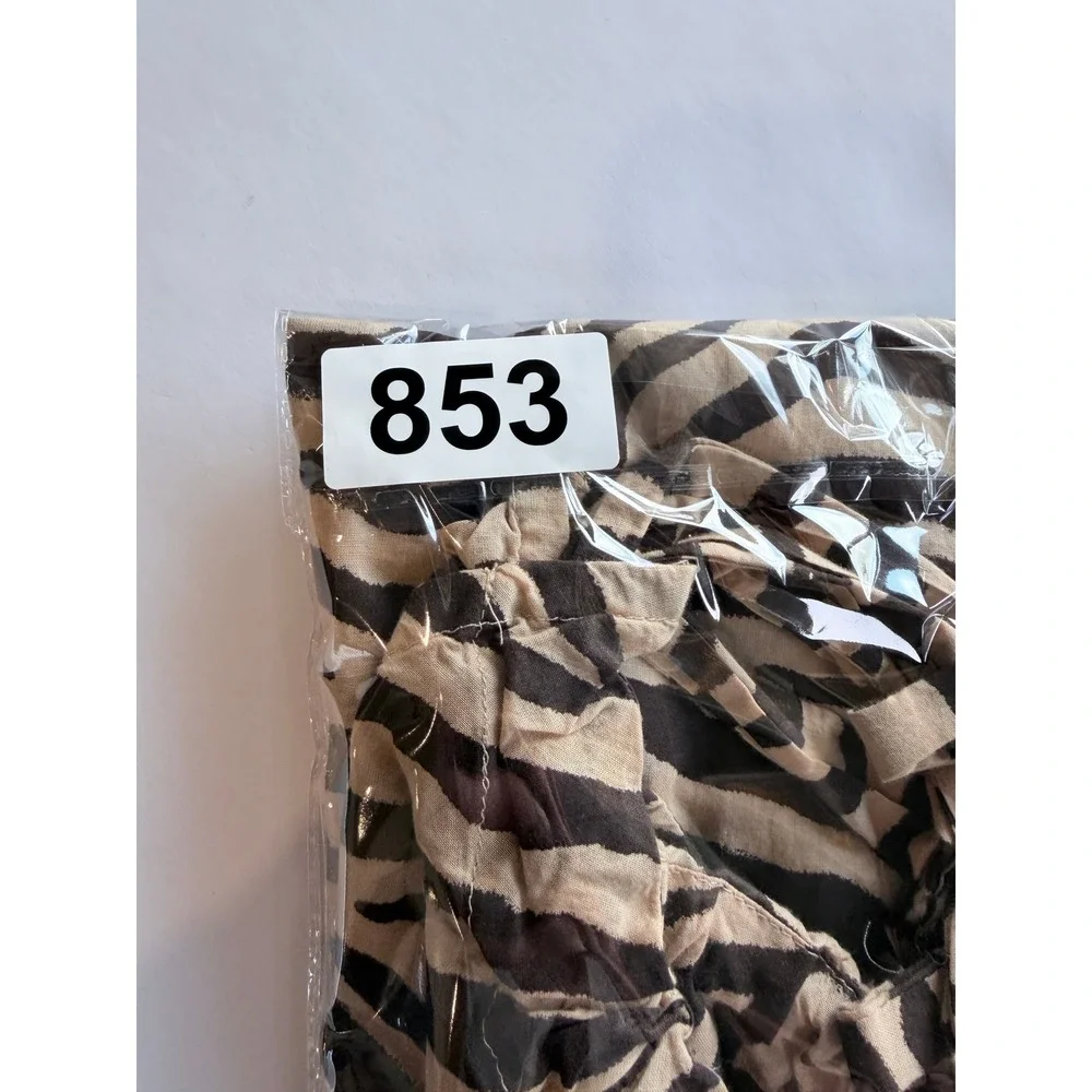 J.Crew Zebra Print Beach Cover-Up Dress Women‎ Size Medium Tan Black BK554