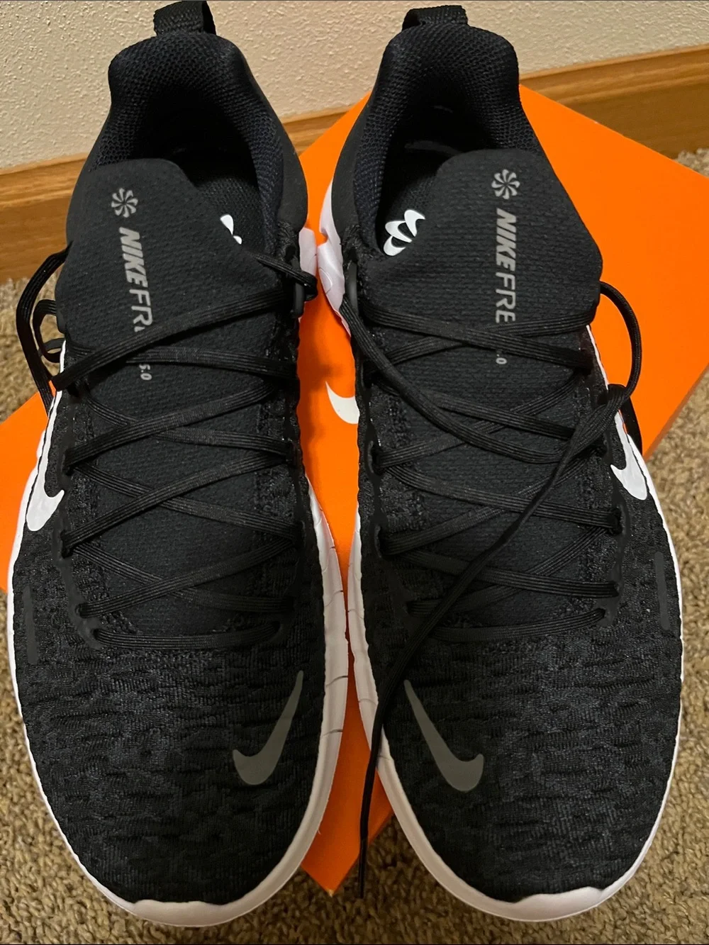 Nike Black and White Knit Training Sneakers